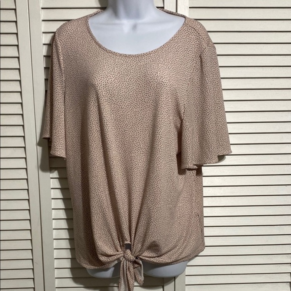 Adrianna Papell light pink Tie-Front Top